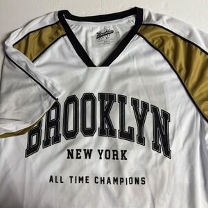 Brooklyn New York All Time Champions Jersey White Gold Men's‎ Large #91